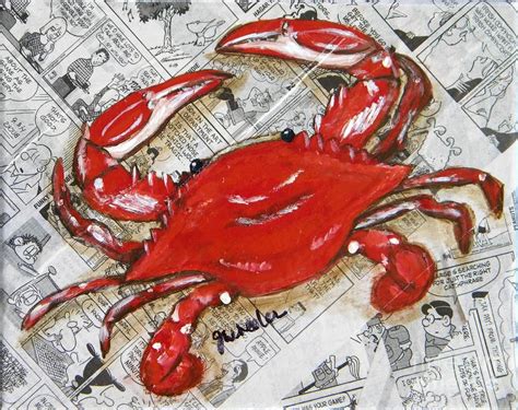 The Daily Crab Painting The Daily Crab Fine Art Print Crab Painting