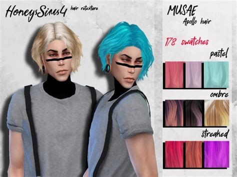 Male Hair Retexture Musae Apollo By Honeyssims4 At Tsr Sims 4 Updates