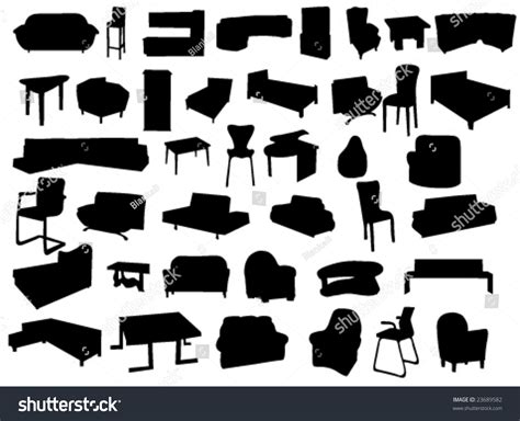 Silhouette Of Furniture Stock Vector Illustration 23689582 Shutterstock