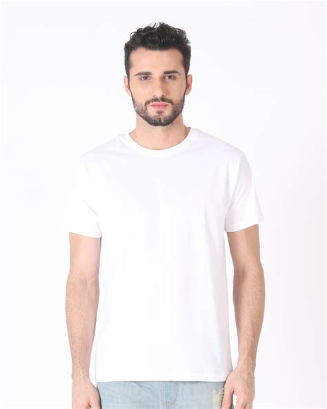 White Plain T Shirts For Men Online At