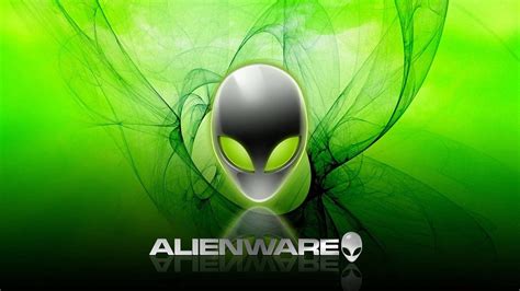 Download White Alienware In Green Wallpaper