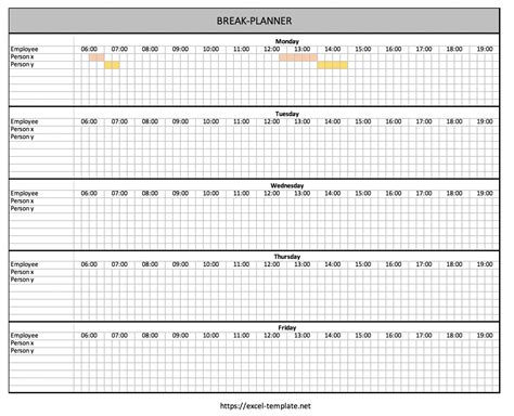 6 Lunch And Break Schedule Template Sample Excel Templates