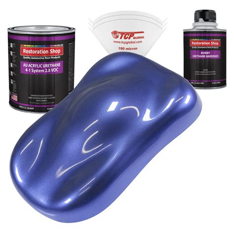 Restoration Shop Indigo Blue Metallic Acrylic Urethane Auto Paint Complete Quart Paint Kit