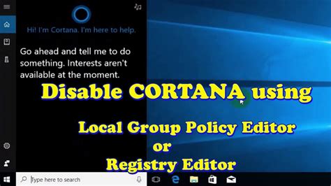 Disable Cortana In Windows 10 Local Group Policy Editor And Registry