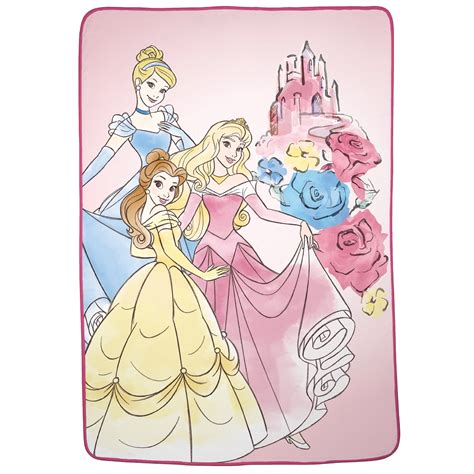 Disney Princesses Plush Blanket Kids Bedding 62x90 Cinderella