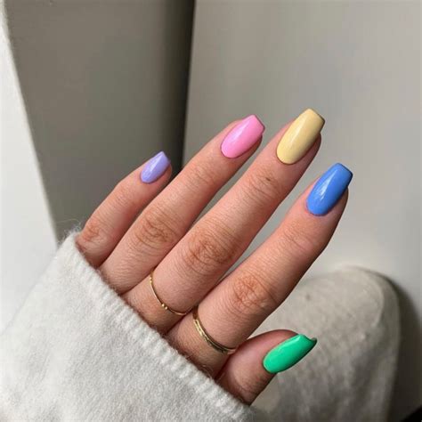 40 The Most Beautiful Easter Nails Multi Colored Nails I Take You