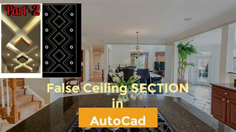 A false ceiling is a ceiling made beneath the main ceiling of the room or building. False ceiling section in AutoCad - YouTube