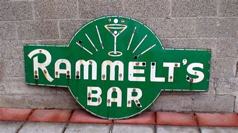 Rammelt’s Bar Porcelain Neon Sign ”in My Collection “ Roadrelics Buys And Sells Old Vintage Signs