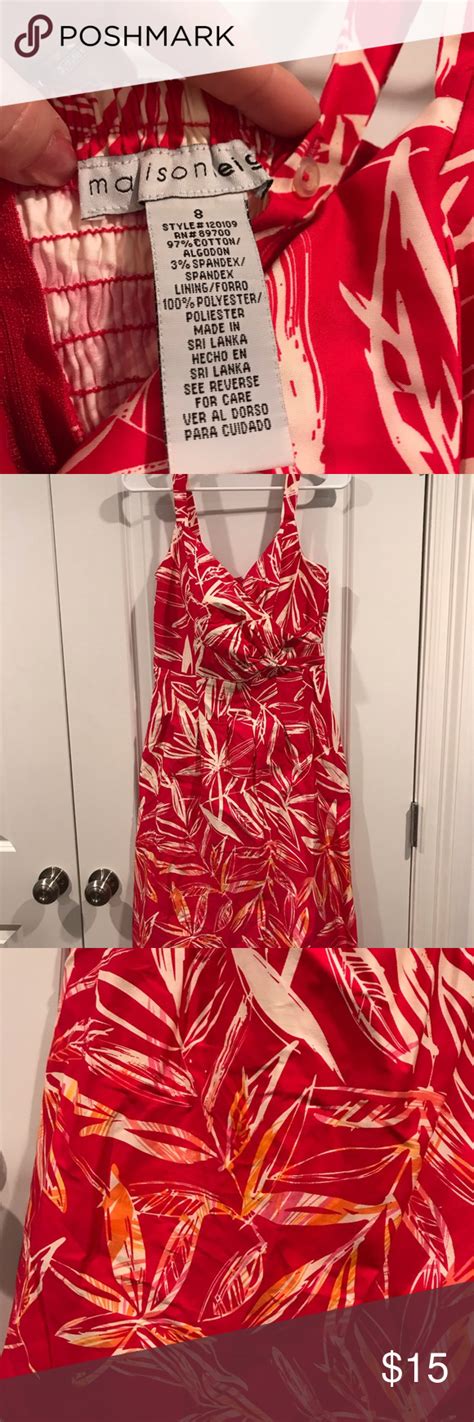 Red And White Summer Dress Madison Leigh Size 8 White Dress Summer