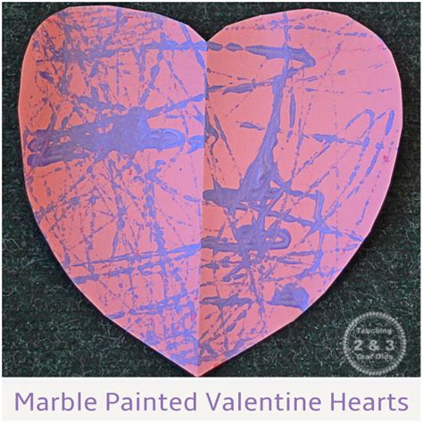 How to Paint a Valentine's Heart with Marbles | Valentine art activities, Valentine art projects ...