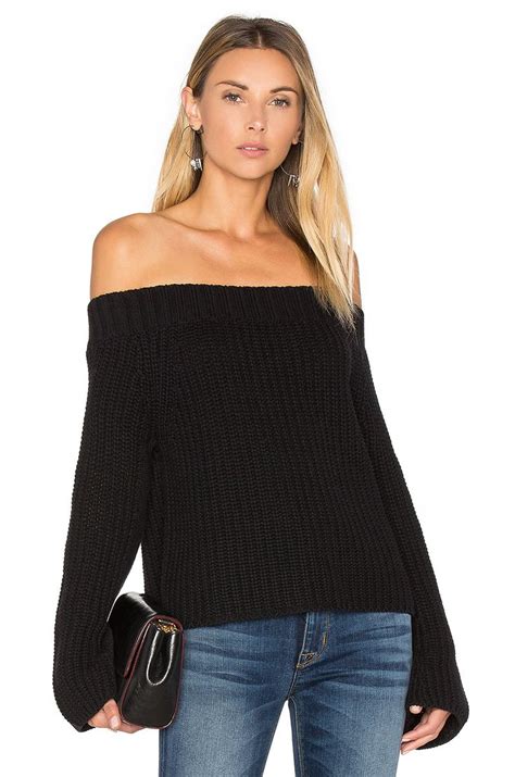 525 America Off Shoulder Sweater In Black From Off