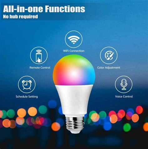 Smart Wifi LED Light Bulbs Compatible with Alexa and Google Home, Siri