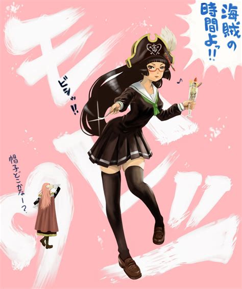 Zenox Chiaki Kurihara Katou Marika Miniskirt Pirates Translation Request 2girls Black Hair