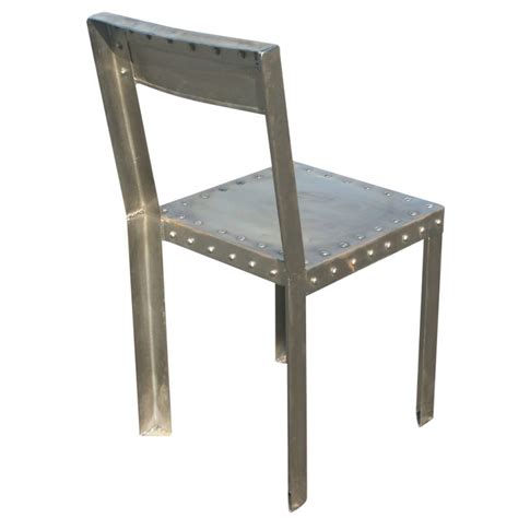 Eight Industrial Metal Dining Chairs At 1stdibs