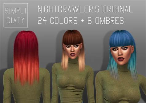 Sims 4 Hairs Simpliciaty Nightcrawler Laurie Alpha Edit