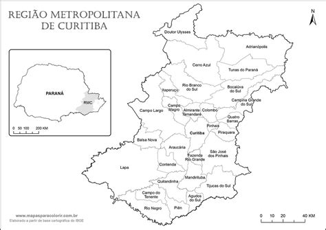 Mapa De Curitiba E Região Metropolitana