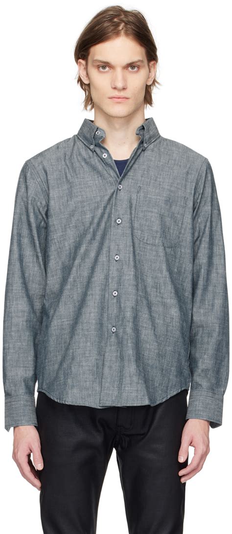 Naked Famous Denim Blue Easy Shirt Naked And Famous Denim