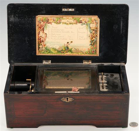 Lot 699 19th Century Swiss 6 Tune Tabletop Music Box Case Auctions