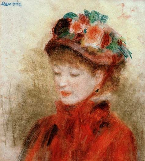 Renoiryoung Woman Witflower Hatc1877 Pierre Auguste Renoir Als