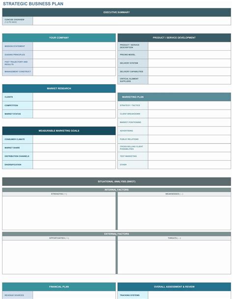 Excel Business Plan Template Awesome 9 Free Strategic Planning