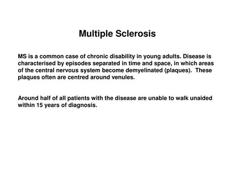 Ppt Multiple Sclerosis Powerpoint Presentation Free Download Id69669