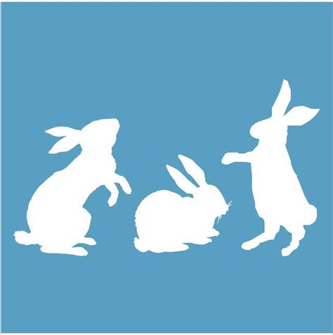 Bunny Rabbit Stencil Reusable Stencil Set Of 3 Rabbits 3 Etsy