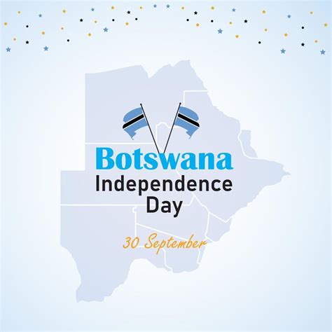 Botswana Independence Day Greeting Card Flying Balloons In Botswana National Colors Happy