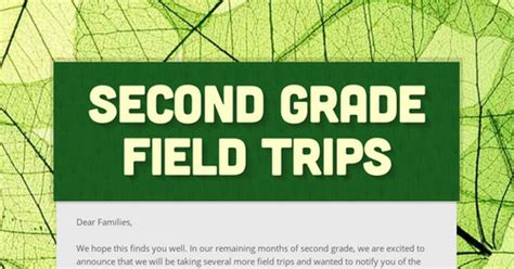 Second Grade Field Trips Smore Newsletters