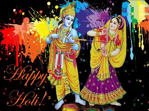Radha Krishna Happy Holi Wishes Hd Wallpaper Images