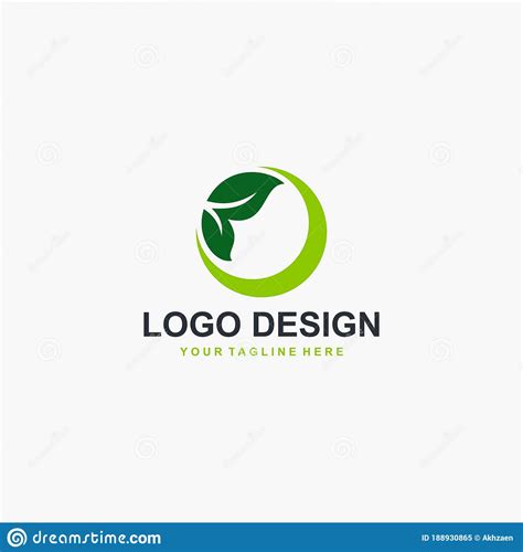 Green Leaf Logo Circle Leaf Logo Design Vector Plant Abstract