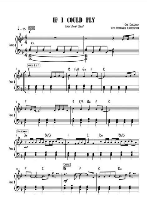 One Direction If I Could Fly Sheet Music Downloads