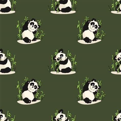 Drawing Of The Panda Eating Bamboo Illustrations Royalty Free Vector