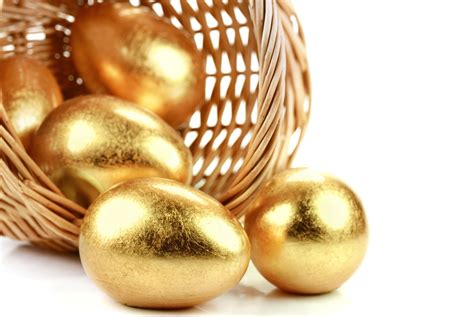 Golden Easter Eggs With Basketcloseup B2b Writing Success