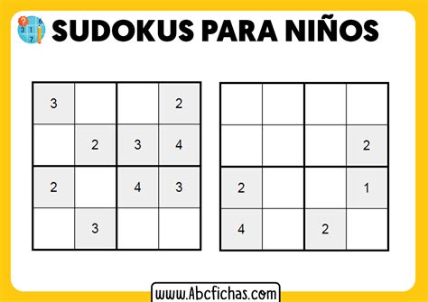 Sudokus Faciles Para Imprimir Abc Fichas