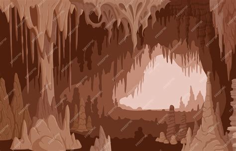 Dibujos Animados Cueva Naturaleza Piedra Caliza Estalactitas Y