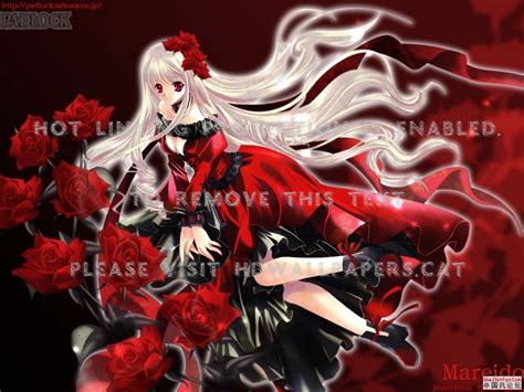 Anime Girl Rose Red Hd Wallpaper 737066