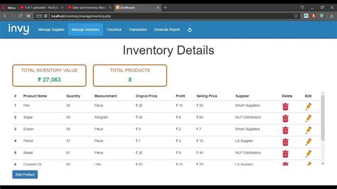 You can use this freeware to lecprog stock management is a free inventory software that lets you keeps a eye on different items in which you deal in your business such as. Sales and Inventory Management System - PHP MYSQL Project - YouTube