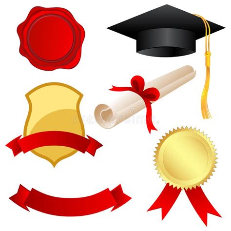 Graduation Icons Stock Vector Illustration Of Document 39624283