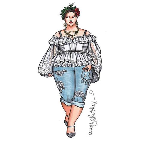my favourite look sketched in a plus size version from the amazing… fashion plus size