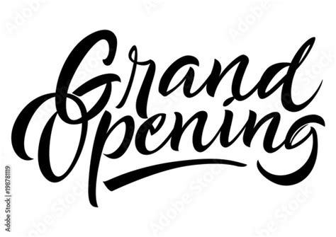 Grand Opening Lettering Handwritten Text Calligraphic Inscription Can