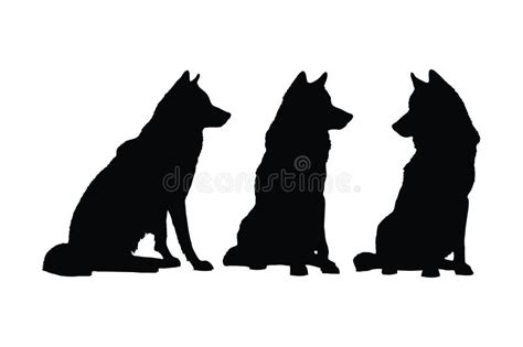Wild Wolves Sitting In Different Positions Wolf Full Body Silhouette