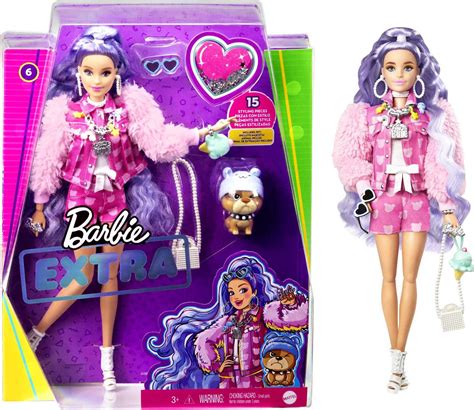 Barbie Extra Doll 6 In Teddy Bear Jacket and Shorts with Pet - Walmart ...