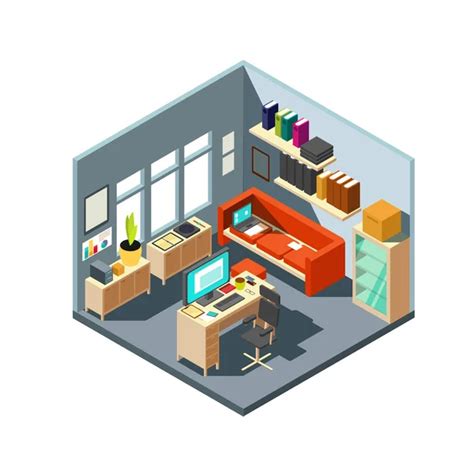 Isometric Business Offices With Different Workspaces 3d Vector Office