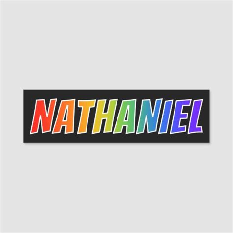 First Name Nathaniel Fun Rainbow Coloring Name Tag