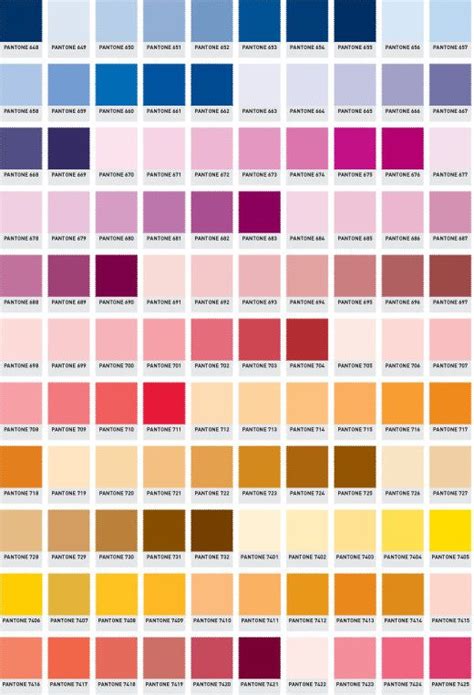 Pantone Chart Pantone Color Guide Pantone Color Chart Color Palette