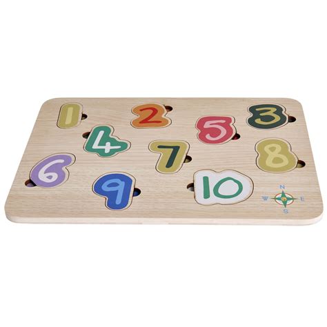 Glossy wooden shark jigsaw puzzle with each chunky interlocking piece numbered 1 to 10. Wilko Wooden Number Puzzle | Wilko