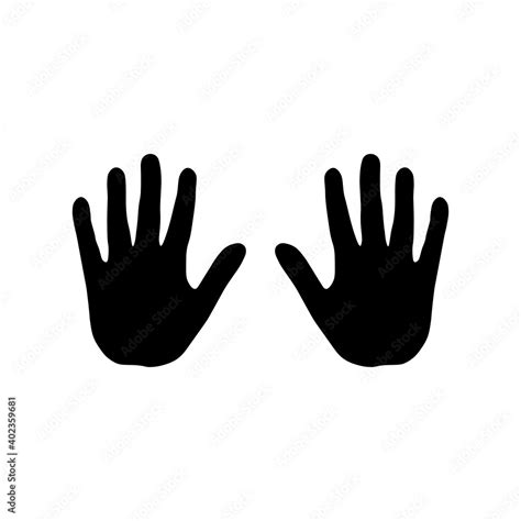 Black Icon Human Hand Hand Sign Vector Illustration Eps 10 Stock