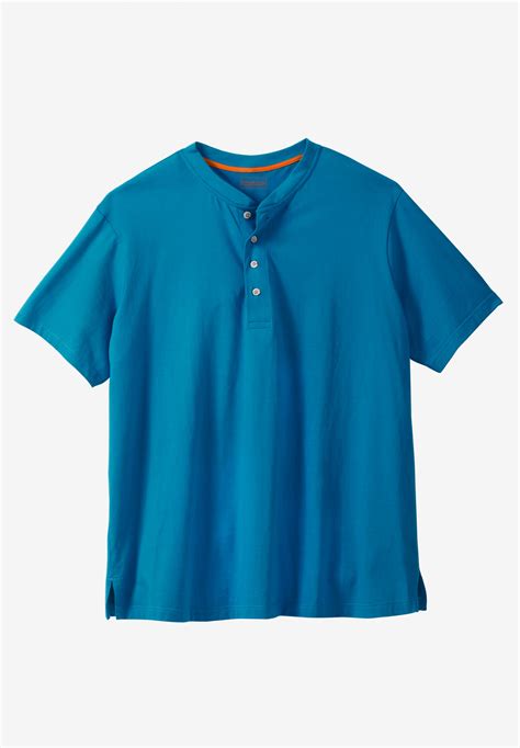 Heavyweight Short Sleeve Henley Shirt By Boulder Creek Big And Tall