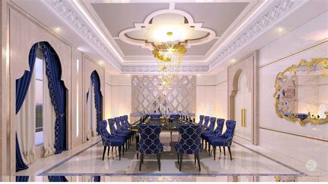 Interior Desing Of A Formal Dining Room In Dubai House من Spazio