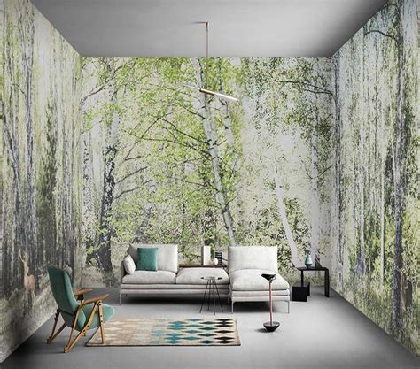 Custom Size Wallpaper Mural Forest Background Wallcovering Bvm Home